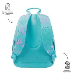 TOTTO - Mochila escolar corazones pintados Crayoles* Material Escolar