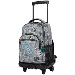 TOTTO - Mochila escolar con ruedas Renglones Newspaper