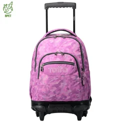 TOTTO - Mochila escolar con ruedas camuflaje rosa Renglones