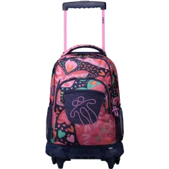 TOTTO - Mochila escolar con ruedas Renglones - Mega