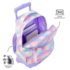 TOTTO - Mochila escolar con ruedas arcoíris Renglones* Material Escolar