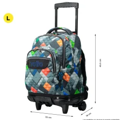 TOTTO - Mochila escolar con ruedas bloques Renglones