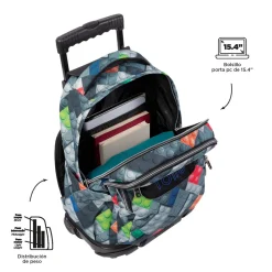 TOTTO - Mochila escolar con ruedas bloques Renglones