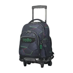 TOTTO - Mochila escolar con ruedas fractal Renglones* Material Escolar