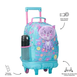 TOTTO - Mochila escolar con ruedas mediana Tropyglam* Material Escolar