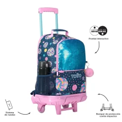 TOTTO - Mochila escolar con ruedas grande Sweet Candy* Material Escolar