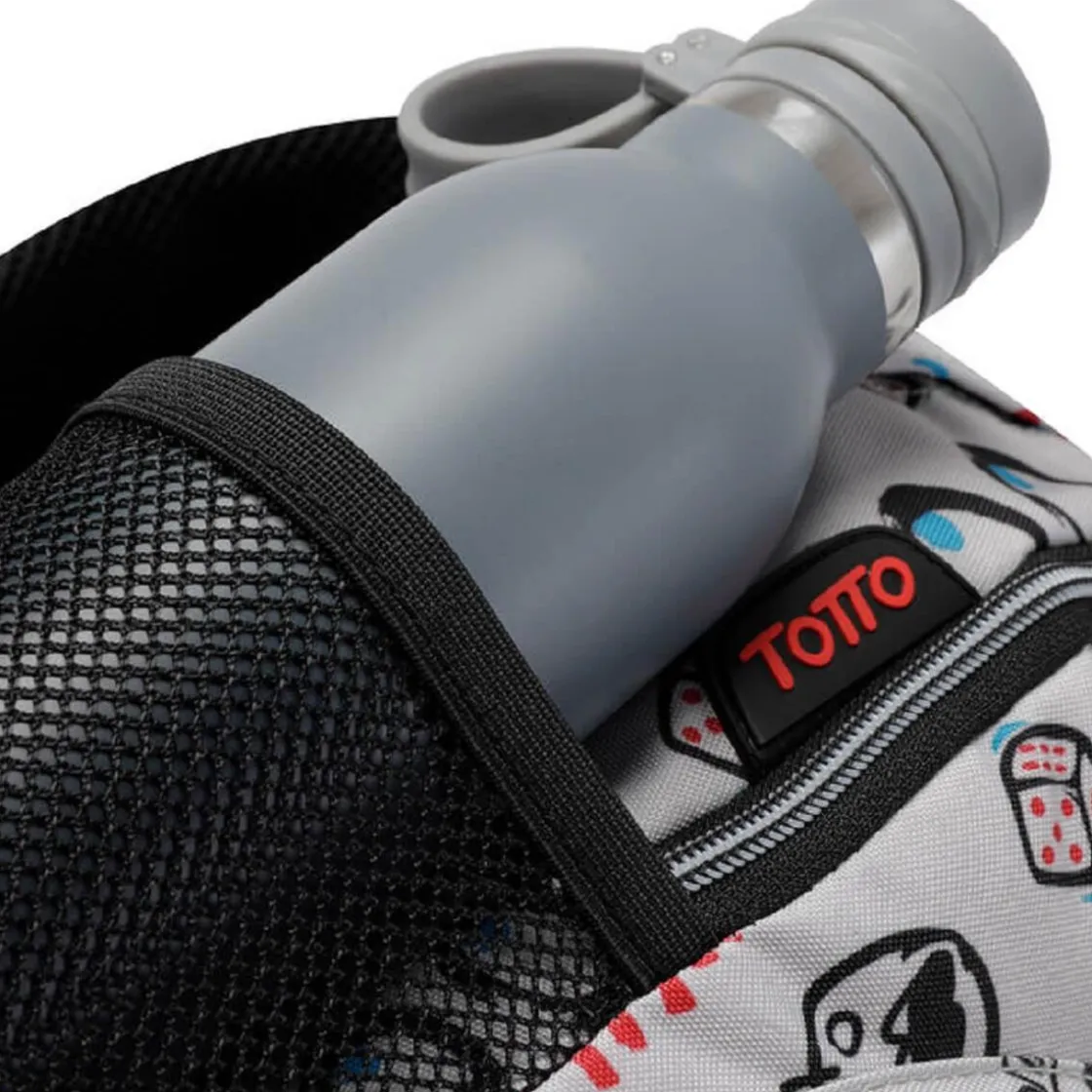 TOTTO - Mochila escolar Crayoles - Gris