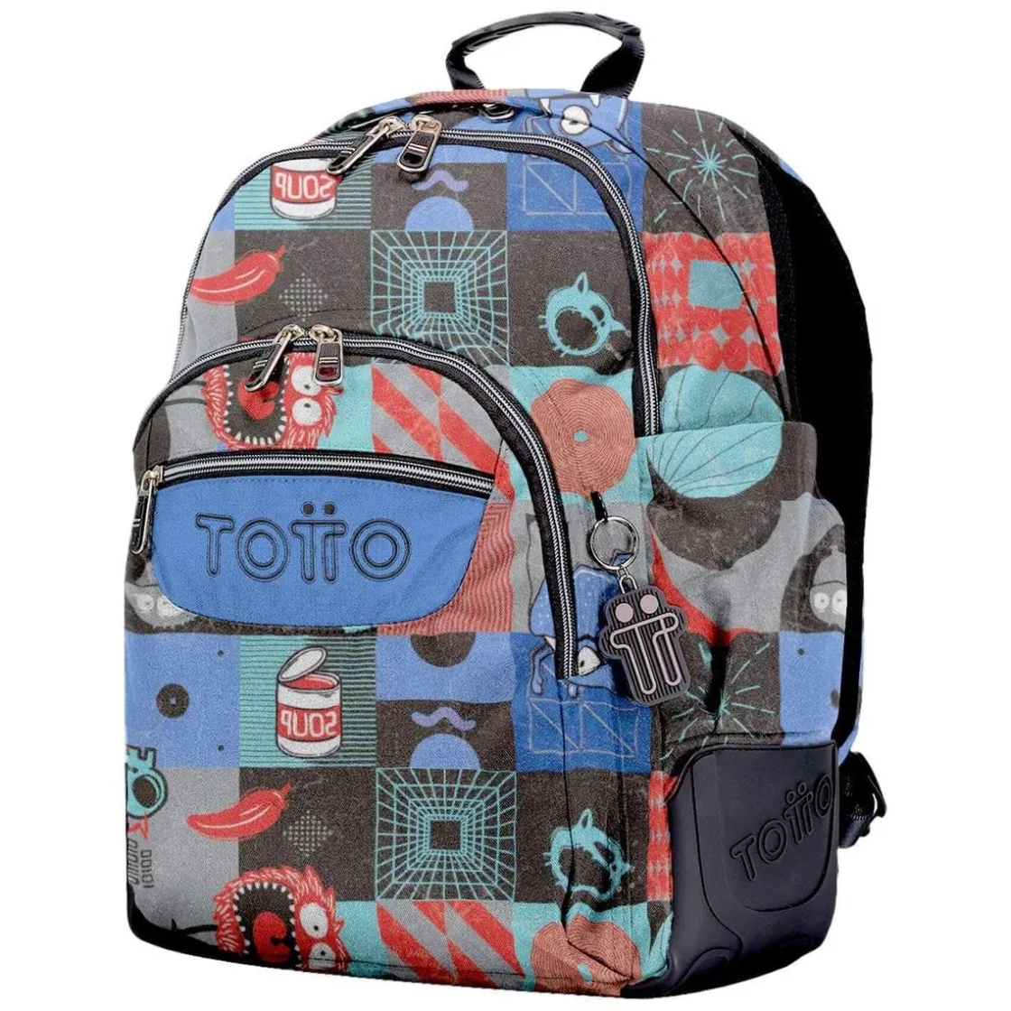 TOTTO - Mochila escolar cyber monstruos Rayol* Material Escolar