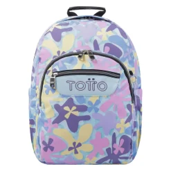 TOTTO - Mochila escolar flores hawaianas Acuarela