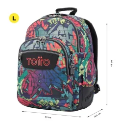 TOTTO - Mochila escolar graffiti Crayoles* Material Escolar