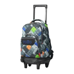TOTTO - Mochila escolar pequeña ruedas bloques Resma