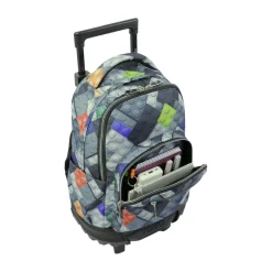 TOTTO - Mochila escolar pequeña ruedas bloques Resma