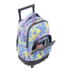 TOTTO - Mochila escolar pequeña ruedas flores hawaianas Resma