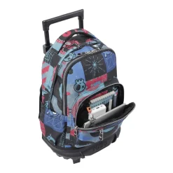 TOTTO - Mochila escolar pequeña ruedas cyber monstruos Resma