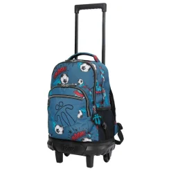 TOTTO - Mochila escolar pequeña con ruedas Resma - Fútbol