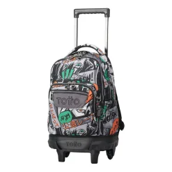 TOTTO - Mochila escolar pequeña ruedas manga Resma* Material Escolar