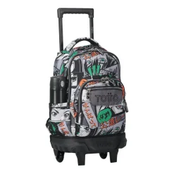 TOTTO - Mochila escolar pequeña ruedas manga Resma* Material Escolar