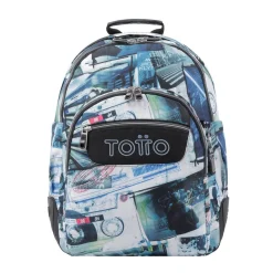 TOTTO - Mochila escolar postales y casetes Crayoles