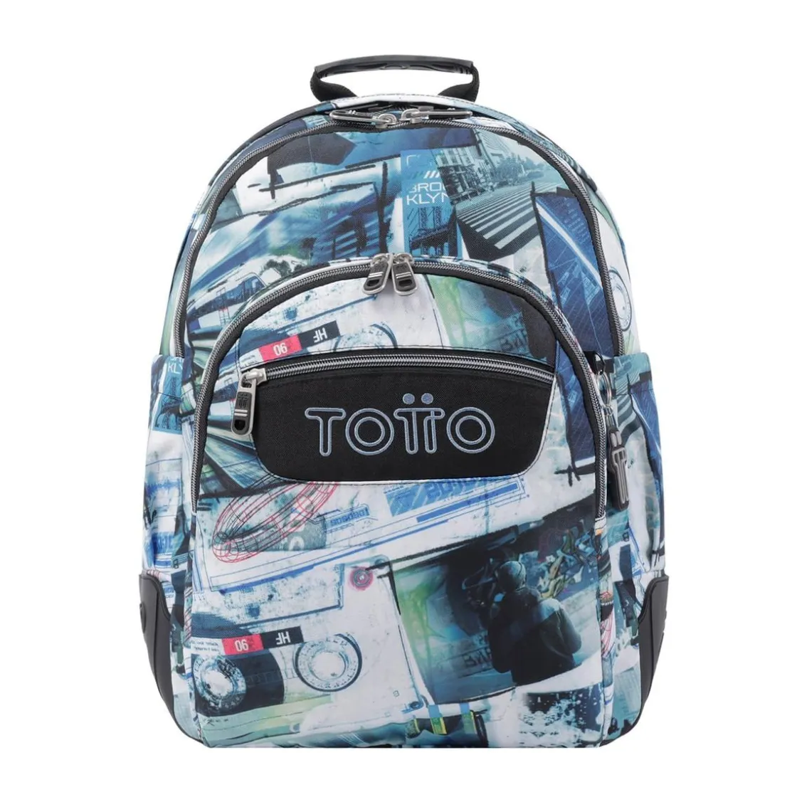 TOTTO - Mochila escolar postales y casetes Crayoles