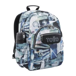 TOTTO - Mochila escolar postales y casetes Acuarela