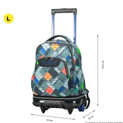 TOTTO - Mochila escolar ruedas desmontable bloques Tiza* Material Escolar