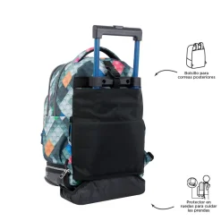 TOTTO - Mochila escolar ruedas desmontable bloques Tiza* Material Escolar