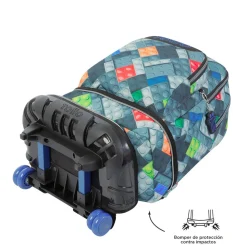 TOTTO - Mochila escolar ruedas desmontable bloques Tiza* Material Escolar