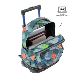 TOTTO - Mochila escolar ruedas desmontable bloques Tiza* Material Escolar