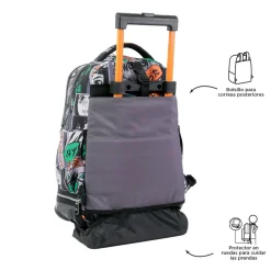 TOTTO - Mochila escolar ruedas desmontable manga Tiza* Material Escolar