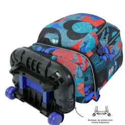 TOTTO - Mochila escolar ruedas desmontable cyber monstruos Tiza* Material Escolar