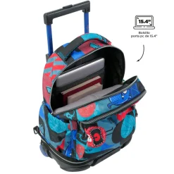 TOTTO - Mochila escolar ruedas desmontable cyber monstruos Tiza* Material Escolar