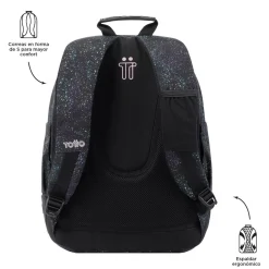 TOTTO - Mochila escolar salpicado color Crayoles* Material Escolar