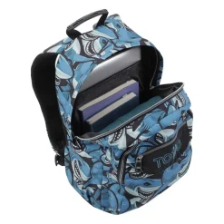 TOTTO - Mochila escolar tiburones Acuarela