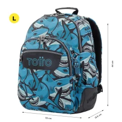 TOTTO - Mochila escolar tiburones Crayoles* Material Escolar