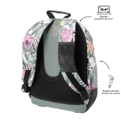 TOTTO - Mochila escolar tropical cebras Crayoles* Material Escolar