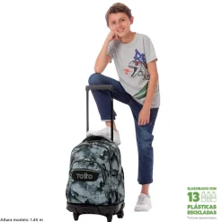 TOTTO - Mochila Renglones con ruedas - Digital Hill