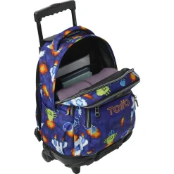 TOTTO - Mochila Renglones con ruedas Space Blue