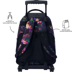 TOTTO - Mochila Renglones con ruedas - Flower Galaxy