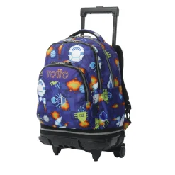 TOTTO - Mochila Tiza con ruedas Space Blue* Material Escolar