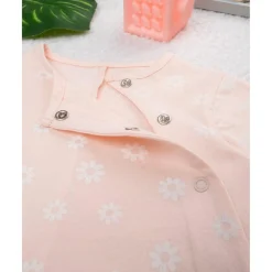 Prenatal Traje de bebé salmón margaritas en todo