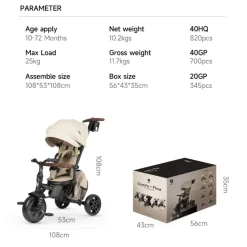 DEVESSPORT Triciclo Comfo Max 6 en 1 – Beige