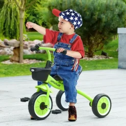 AIYAPLAY Triciclo con timbre y cesta Verde