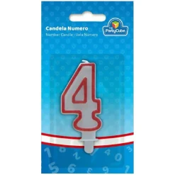 TOYS "R" US Vela borde rojo 4* Artículos De Fiesta Y Regalos