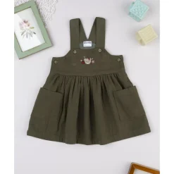 Prenatal Vestido pichi verde con bordado para niña