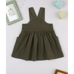 Prenatal Vestido pichi verde con bordado para niña
