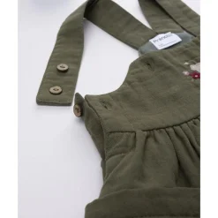 Prenatal Vestido pichi verde con bordado para niña
