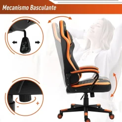 Homcom Vinsetto - Silla Gaming naranja-negro* Videojuegos