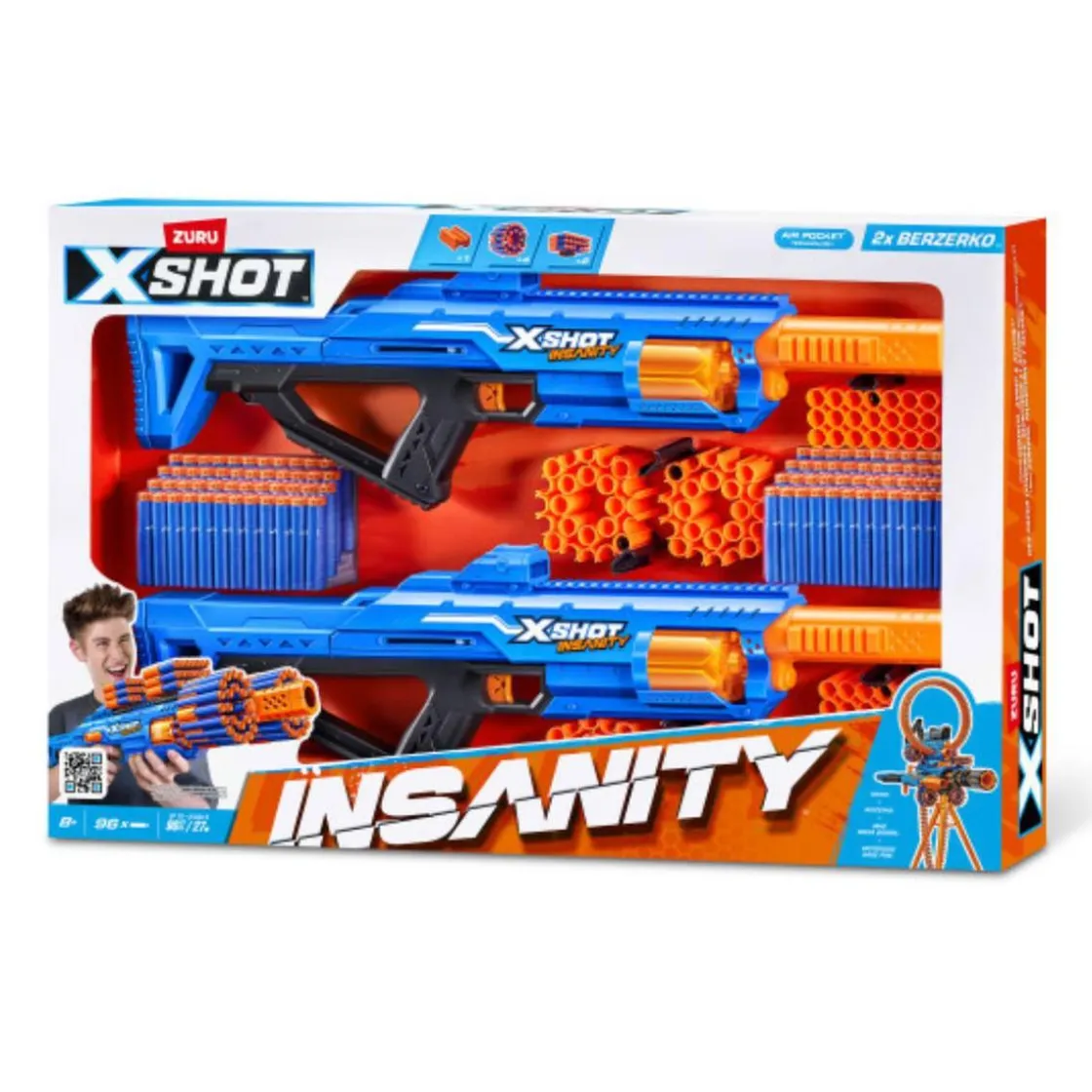 X-SHOT - Insanity combo 2 lanzadores Berzerko* Nerf Y Blasters