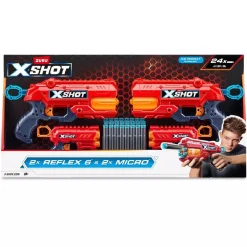 X-Shot - Pack 4 lanzadores + 24 dardos* Nerf Y Blasters