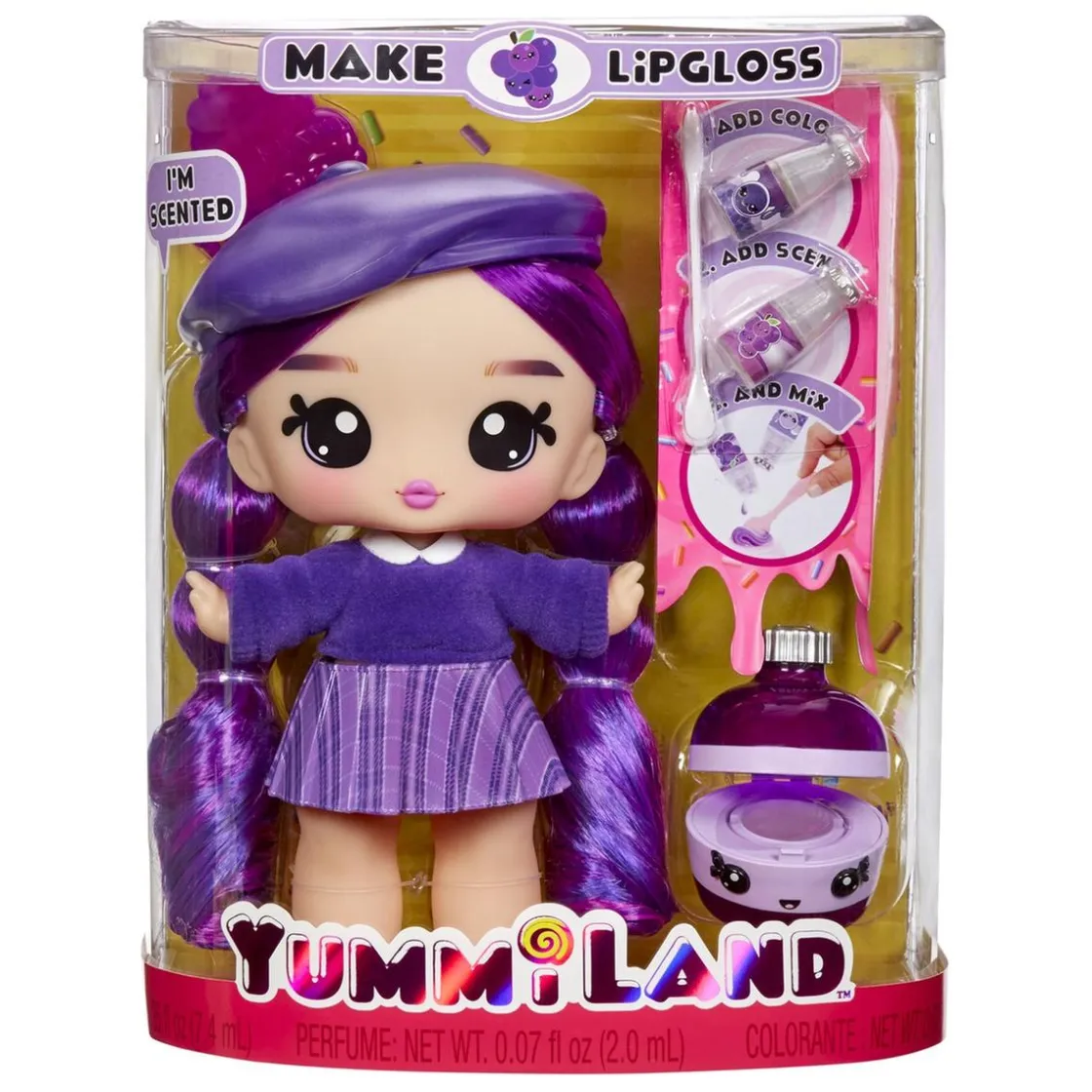 MGA LITTLE TIKES Yummiland - Muñeca Greta Grape con lipgloss